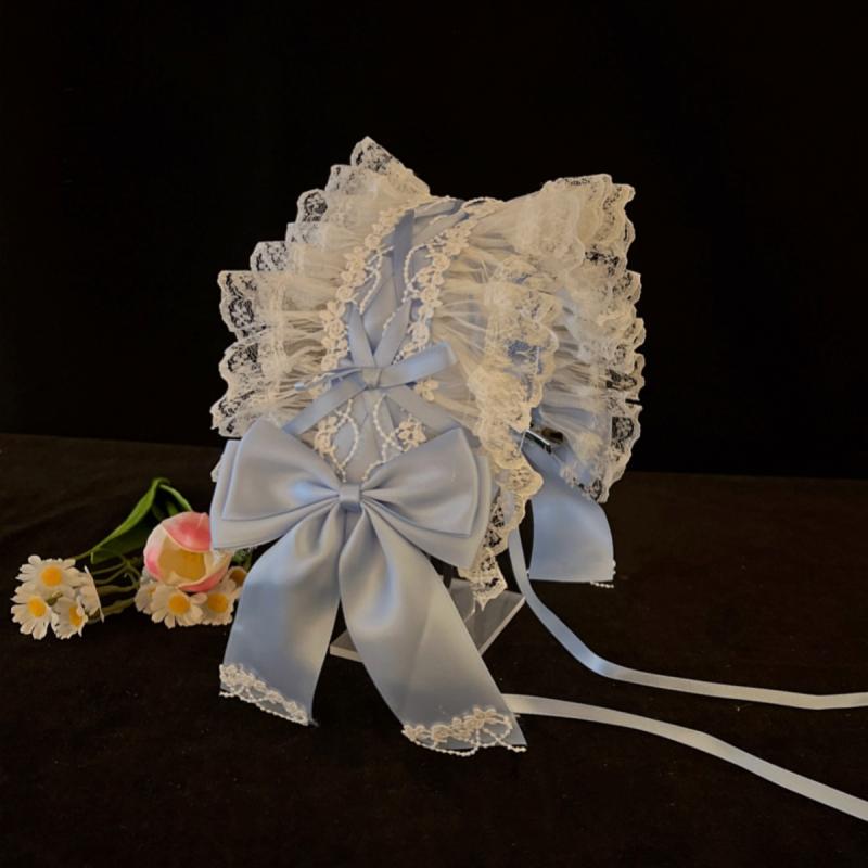 Женская повязка для волос Лолита Повязка на голову Сладкий бант Кружево Аксессуар Лолита Японская Лолита Горничная Универсальный Каваи Головной убор