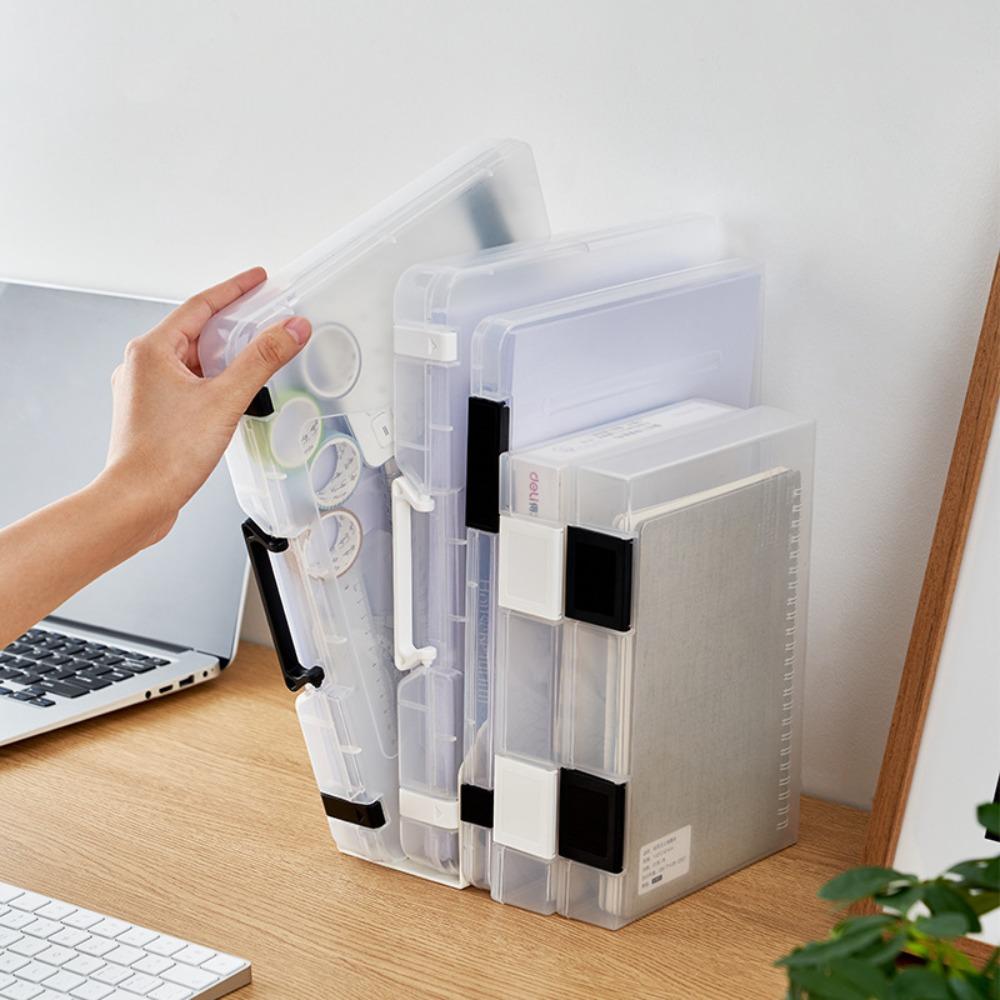 Transparent A4 File Storage Box Portable Document Box New A4 File Box