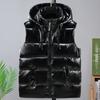 Warm Padded Vest Male New Fashion Thick Black Sleeveless Jackets Hooded Zipper Autumn Winter Coat Men Plus Size Waistcoat