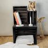 Creative Deco Lot de 3 Caisse en Bois Noir 50 x 40 x 30 cm | Caisse Rangement Bois | Caisse en Bois Vintage | Cagette en Bois