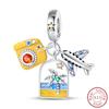 100% 925 Silver Charms Pendant Airplane Beach Sailing Hat Sun Energetic Attractiveness Design For Fine Jewelry Making