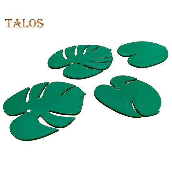 4Pcs 3D Printed Coaster Set Monstera Leaf Design Magnetic Base Plant Home Decor Green Leaf Drink Coasters for Table Protection