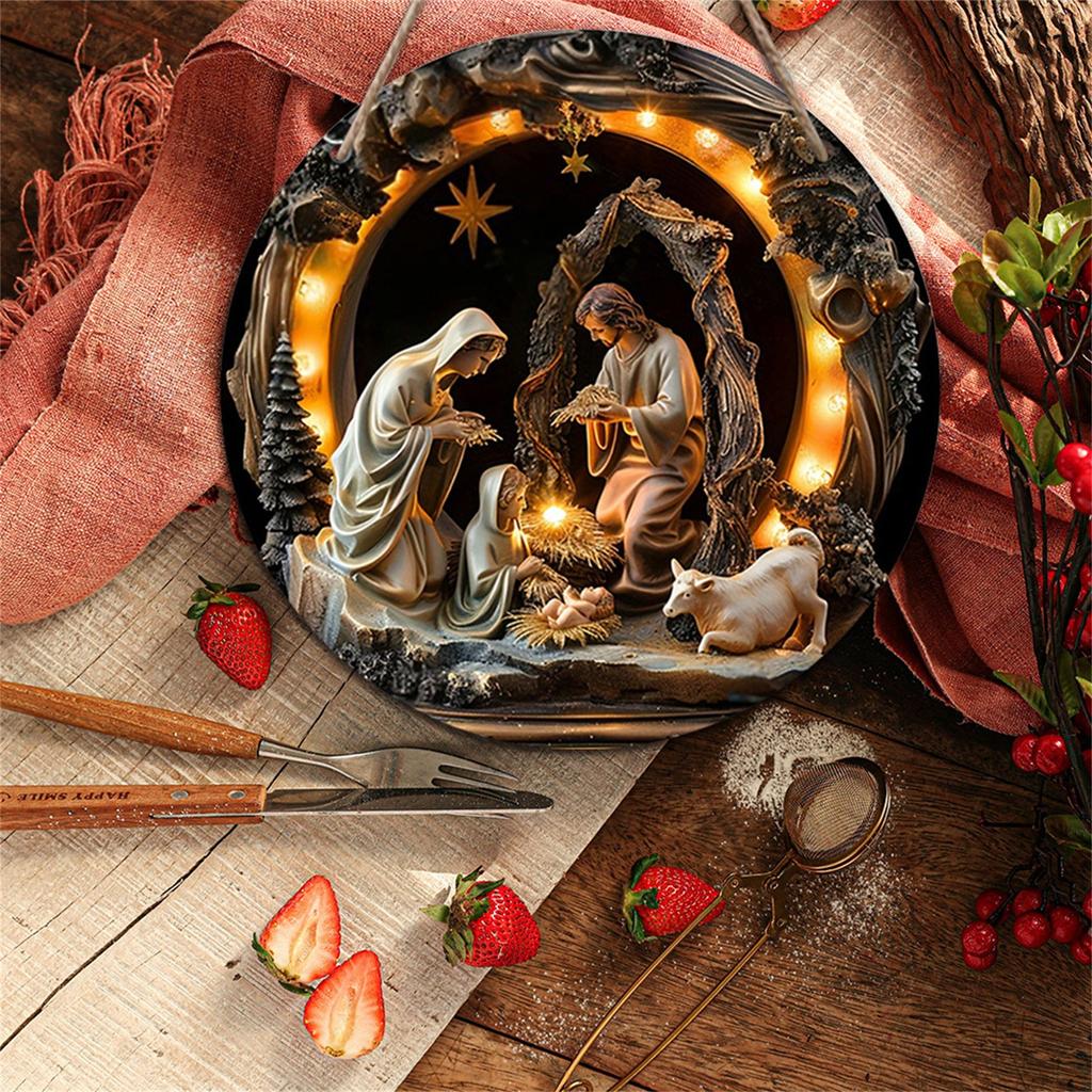 Рождественские деревянные дверные украшения, рождественская праздничная атмосфера, оттеняющая подвесные украшения, 2D подвесные украшения, реалистичная сцена