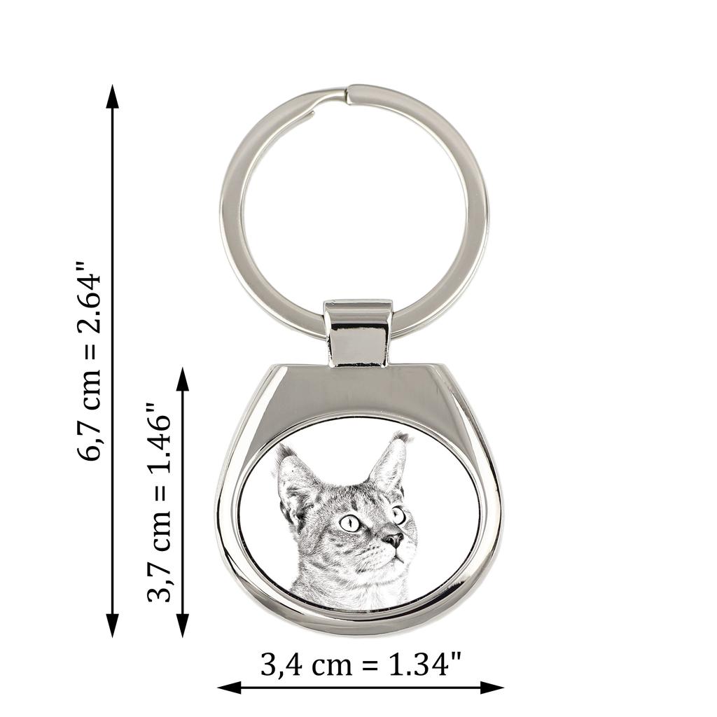 Chausie - брелок с котом, брелок с принтом, именная подвеска от бренда Art-Dog