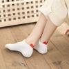 1 Pair Non-slip Elastic Low-tube Ankle Socks Cute Heart Stitching Girl Short Socks