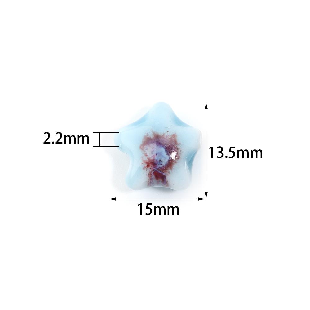 5pcs/lot Colorful Star Beads Ceramic Beads For Making Jewelry Porcelain Spacer Beads Bracelet Necklace Charms DIY Accessories