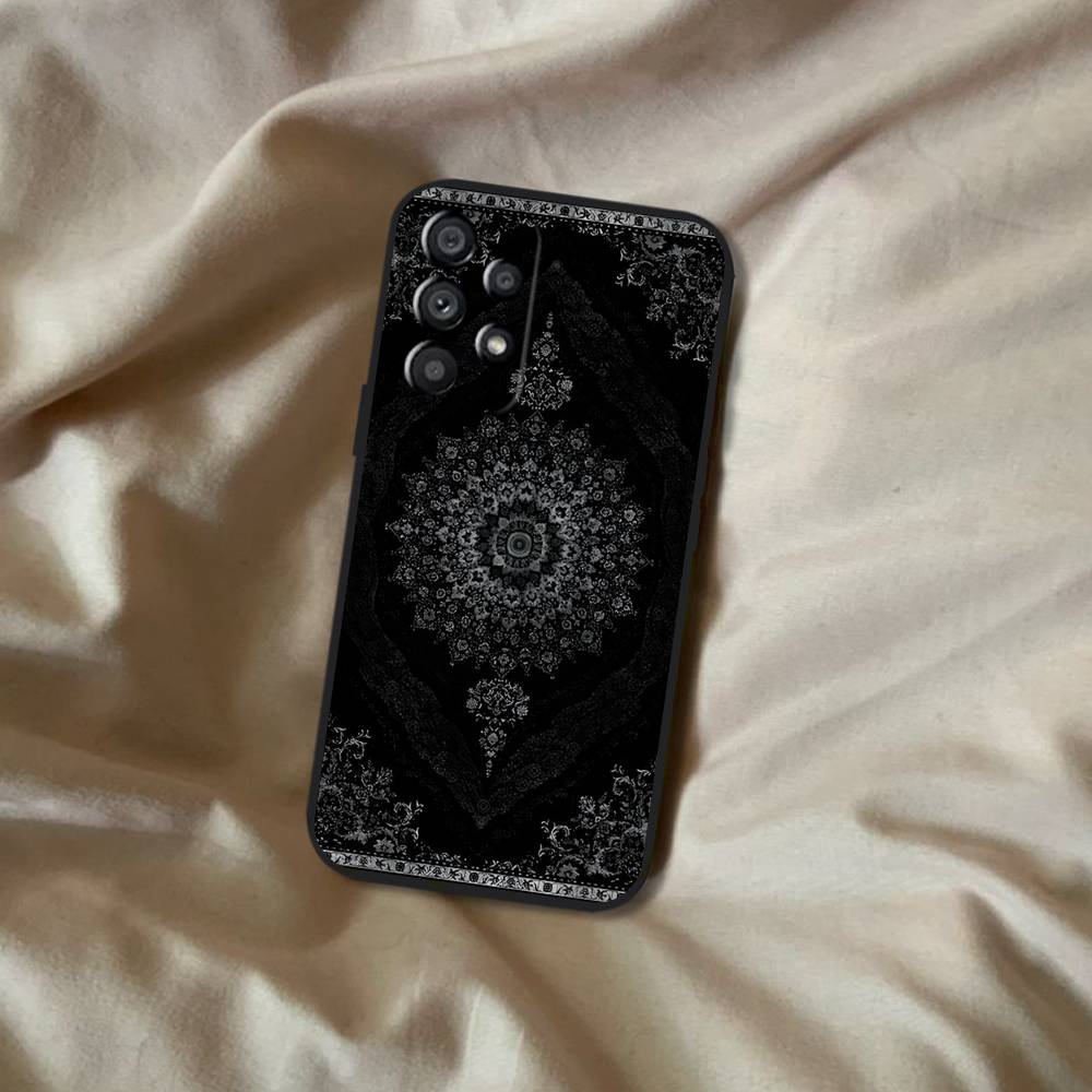 Чехол для телефона с цветочным узором персидского ковра для Samsung Galaxy A20,A21s,A22,A31,A32,A52,A53,A72,73,A80 Мягкий черный чехол