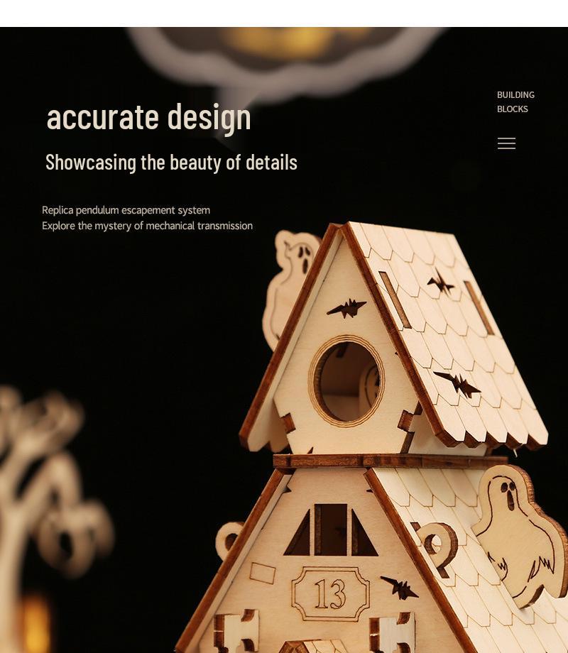 Halloween DIY Ghost Festival Wooden Puzzle - Children's Handmade Educational Toy