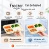 Биоразлагаемый трехсекционный ланч-бокс из кукурузного крахмала JaneLife с крышкой