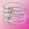 925 Sterling Silver Bracelet Moments Sparkling  Moments Mouse Heart Clasp Snake Chain Bracelet Women for Jewelry GIFT