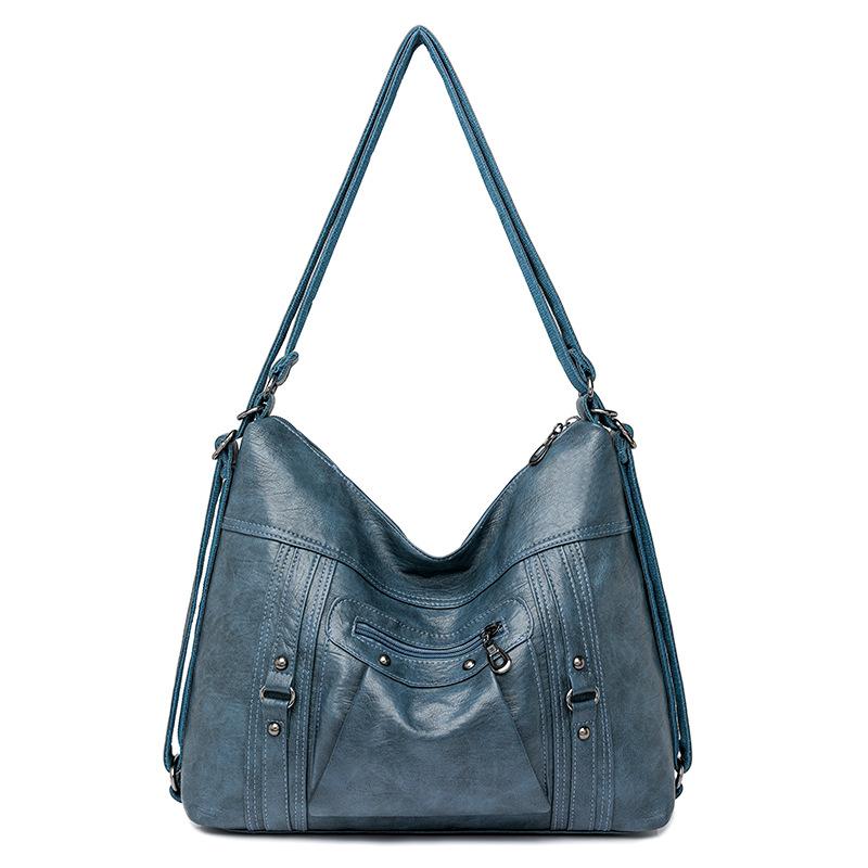 Женская сумка новая мягкая кожа женская большая вместимость на плечо мессенджер ретро рюкзак на молнии