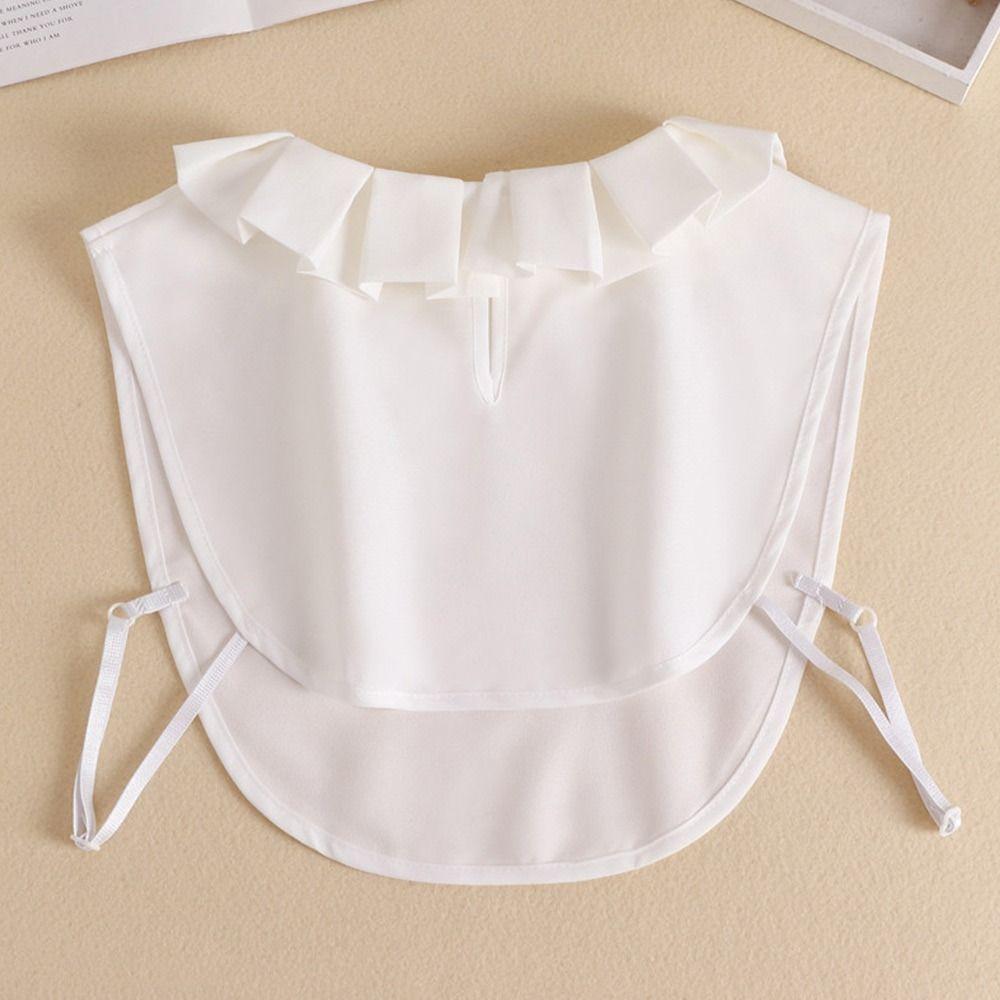 Мода 2023 года, белый искусственный воротник спереди для женщин, съемный воротник-стойка, винтажная кружевная женская блузка с воротником-стойкой для девочек