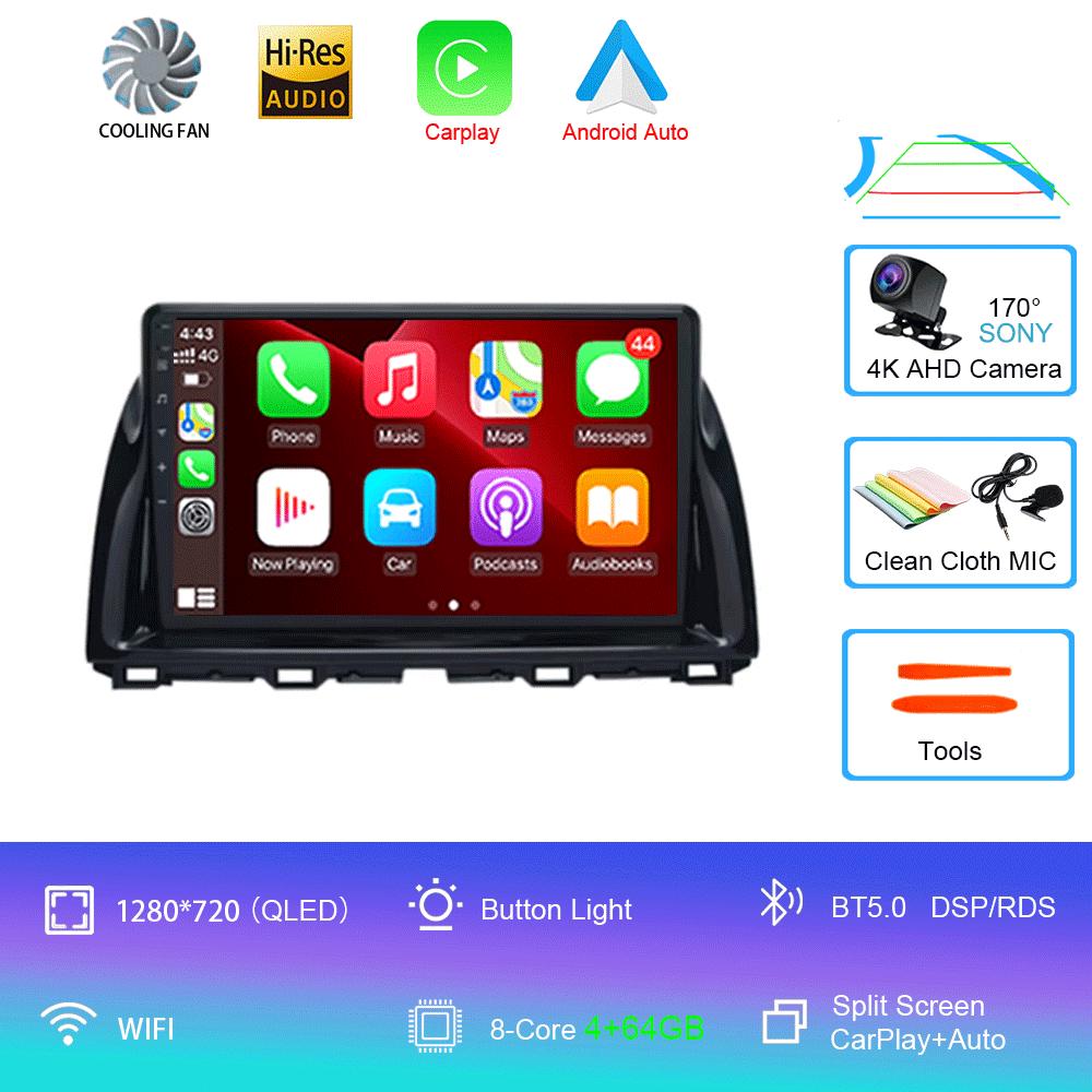 Android 14 мультимедийный проигрыватель 2 DIN для Mazda CX5 CX-5 CX 5 2012 2013 2014 2015 автомобильное радио WIFI+4G головное устройство GPS Carplay Auto DSP