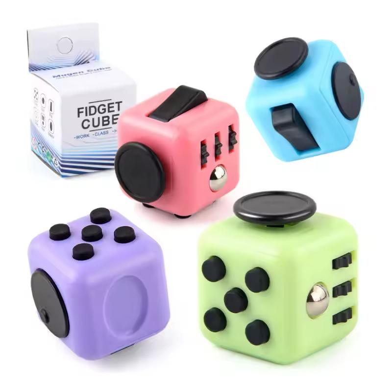 Mini Fidget Cube Toy Vinyl Desk Finger Toys Squeeze Fun Stress Reliever Antistress Stress Cube Toys
