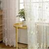 Embroidered Lace Curtains Living Room Bedroom Elegant Organza Floral Delicate White Gauze Home Window Decor,1pc