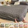 Velvet Plush Fabric Fitted Sheet Soft Elastic Bedspread Solid Color Mattress Cover Bed Protector For Home Bedcloth Bedspread