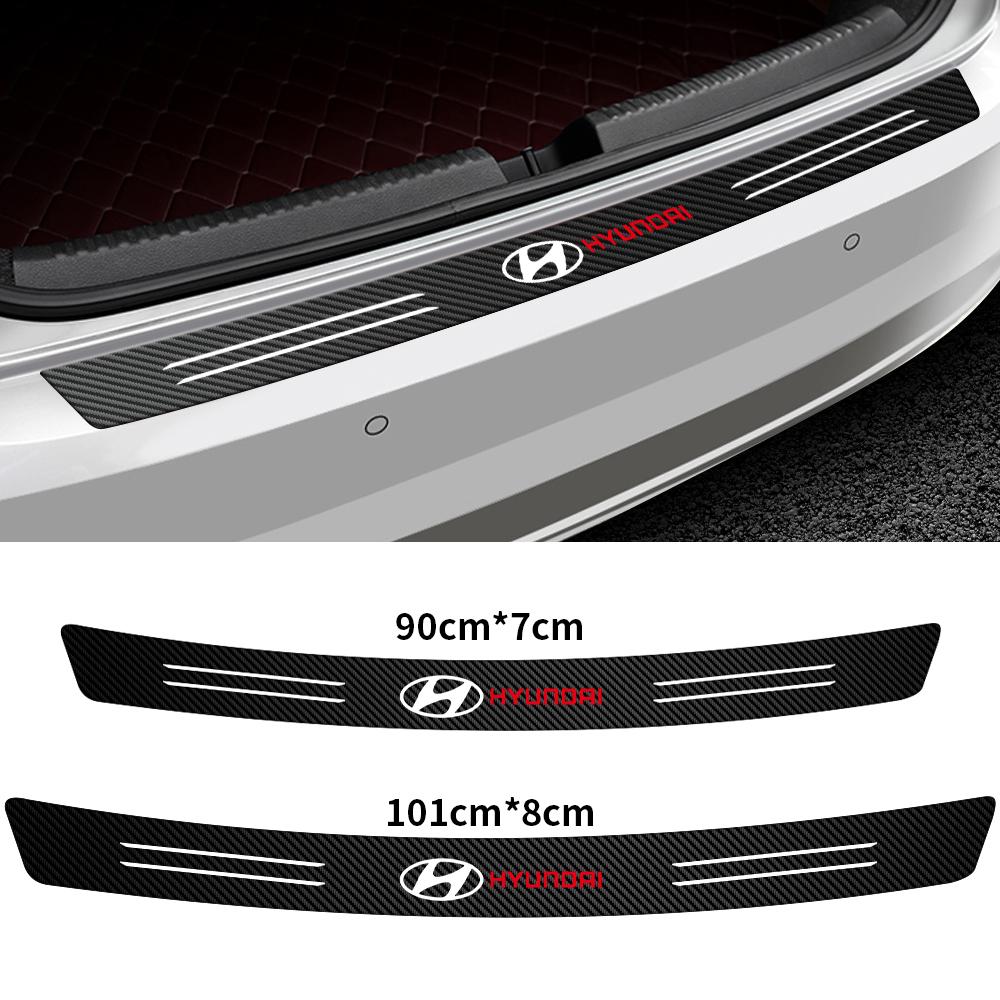 Car Accessories Carbon Fiber Trunk Bumper Sticker Guard Plate Protector For Hyundai Accent Matrix Moinca Santa Fe ix20 i40 Azera KK8