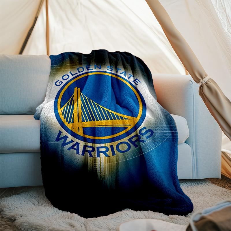 Golden State Warriors logo printed blanket—lightweight,soft,warm;versatile blanket all seasons—perfect as &air-conditioning throw,nap blanket
