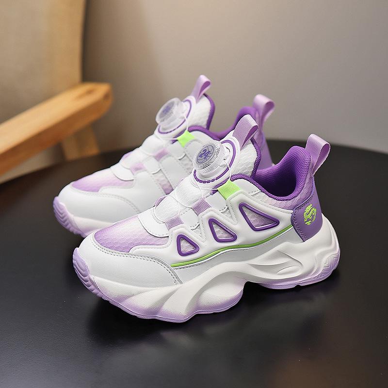 Дышащие сетчатые кроссовки для бега для девочек, модные спортивные повседневные кроссовки для учеников начальной и средней школы, осенняя коллекция 2025