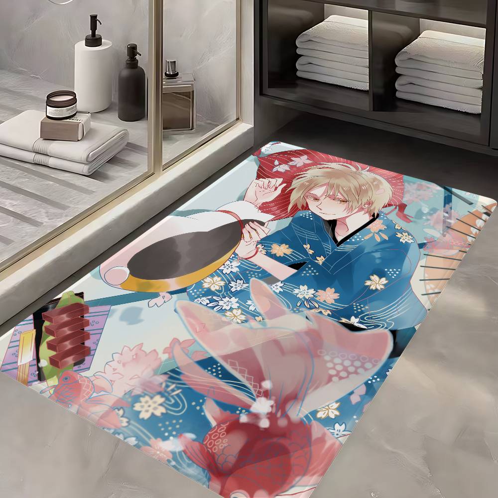 Natsumes Book Nyanko Sensei Entrance Door Mat Washable Non-Slip Living Room Sofa Chairs Area Mat Kitchen Welcome Doormat