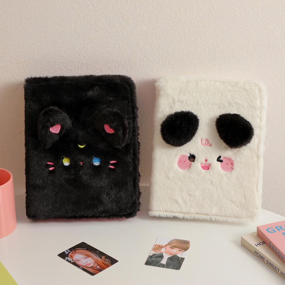 Kawaii Пушистый Кот Медведь A5 Папка для Фотокарт Собрать Оболочку Книги Держатель Для Фотокарточек Фотокарточка Альбом Канцелярские Принадлежности