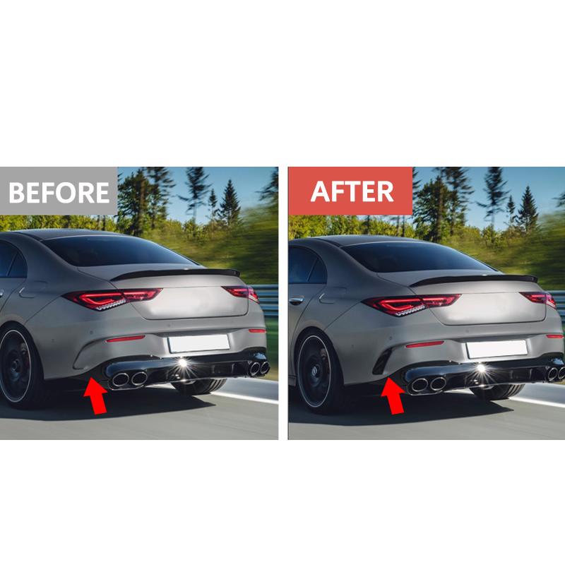 Подходит для Benz Аксессуары AMG 2020+ Cla45 Cla35 Cla200 Cla260 Задний бампер Боковые канарды Сплиттер Плавники Спойлер для кузова