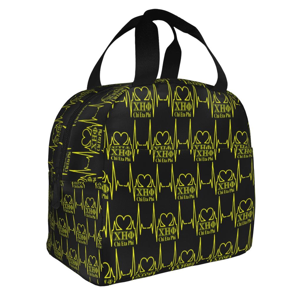 CHI ETA PHI Sorority Nurse 1932 Insulated Lunch Bags for Green and Yellow Resuable Cooler Thermal Bento Box Work School Travel