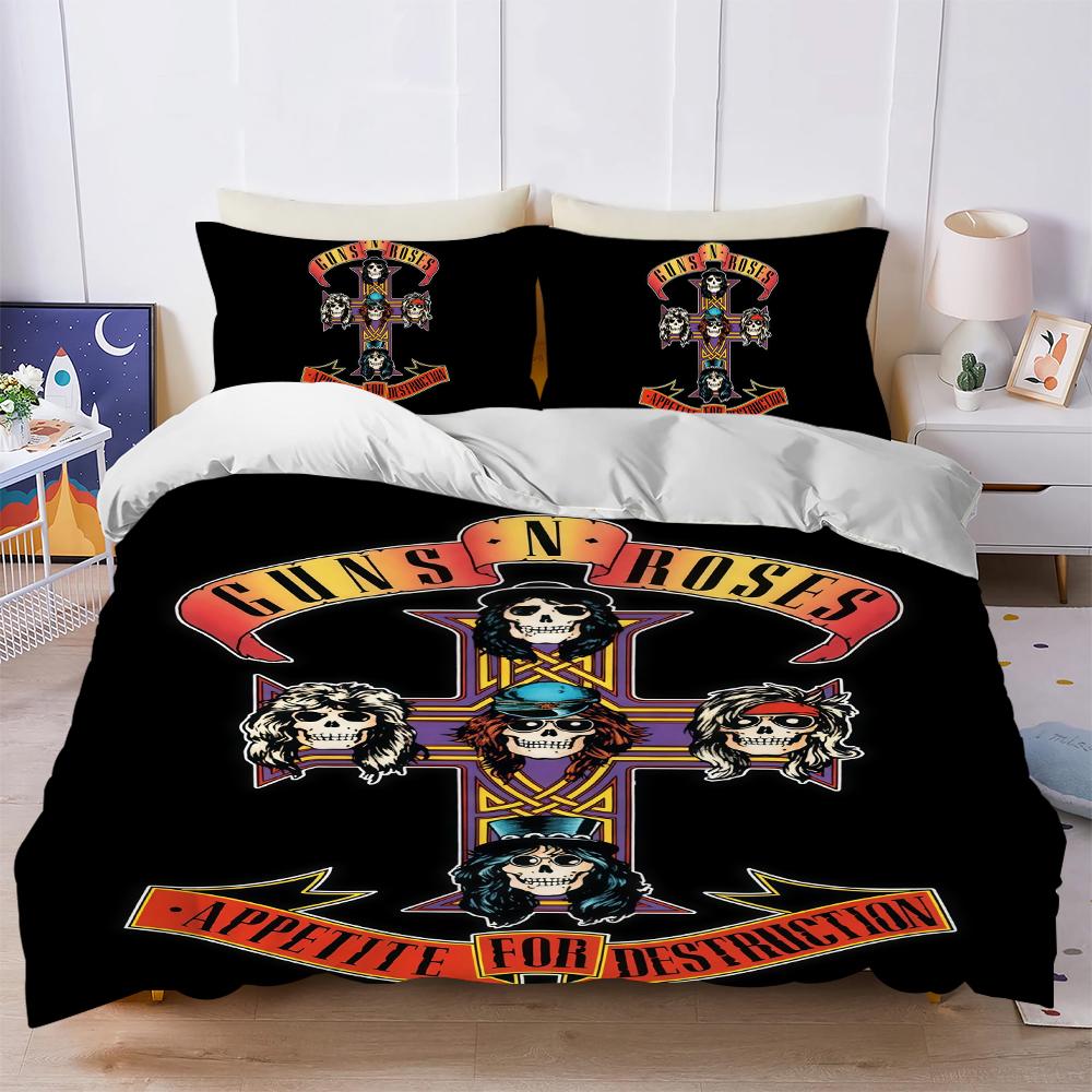 Комплект постельного белья с принтом G-Guns N Roses GNR, мягкий, 3 предмета, для лета, удобный, студенческое общежитие, дом, детская кровать, бестселлер