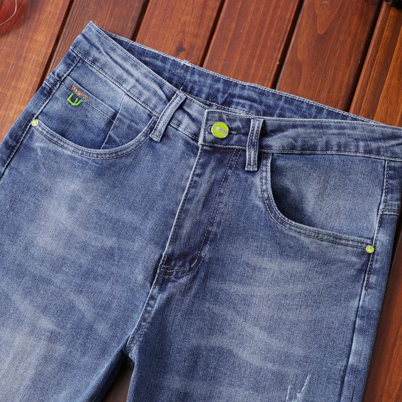 Корейские мужские узкие прямые эластичные джинсы - мода весна/осень