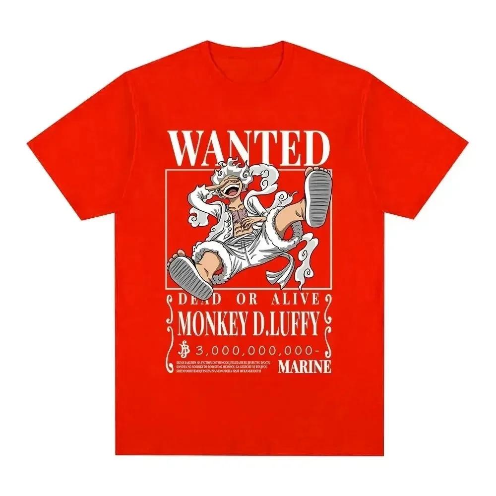 Luffy Gear 5 Мужская футболка Японский аниме мультфильм футболка унисекс Monkey D Luffy Harajuku Y2k Streetwear Мужская одежда