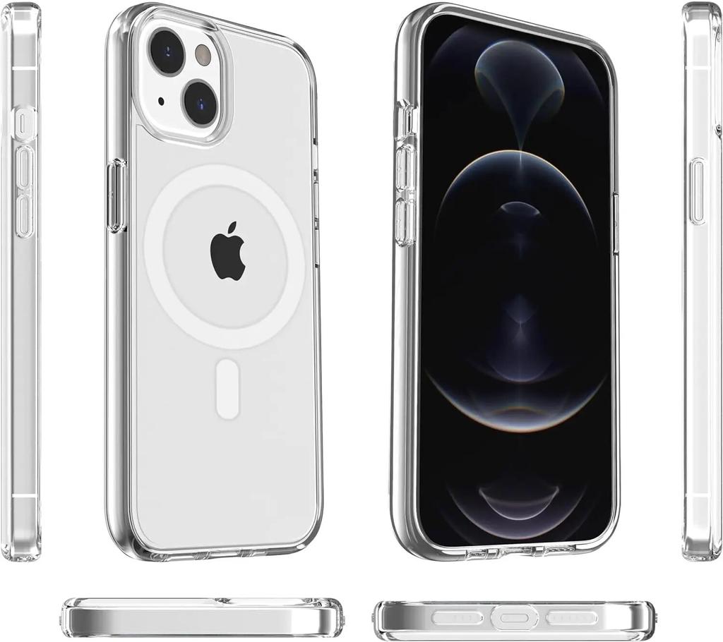 Clear Phone Case For iPhone 14 13 12 11 15 Pro Max For Magsafe Magnetic Wireless Charging Animation Case 7 8 XR XsMax Cover Case