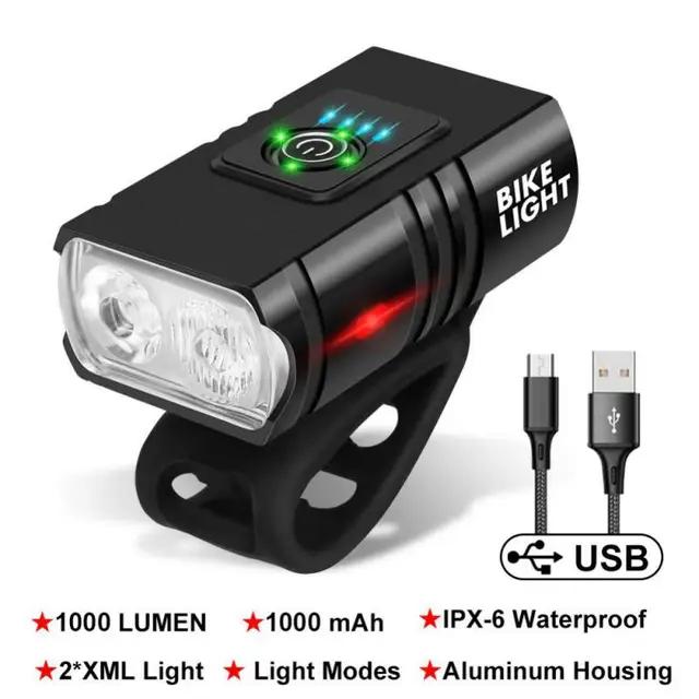 Велосипедный фонарь 2T6 LED передний USB перезаряжаемый горный велосипедный фонарь 1000LM велосипедный фонарь фонарь велосипедные аксессуары задний фонарь
