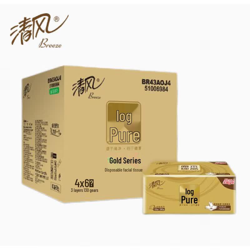 Breeze Original Wood Gold 3-Ply Facial Tissues