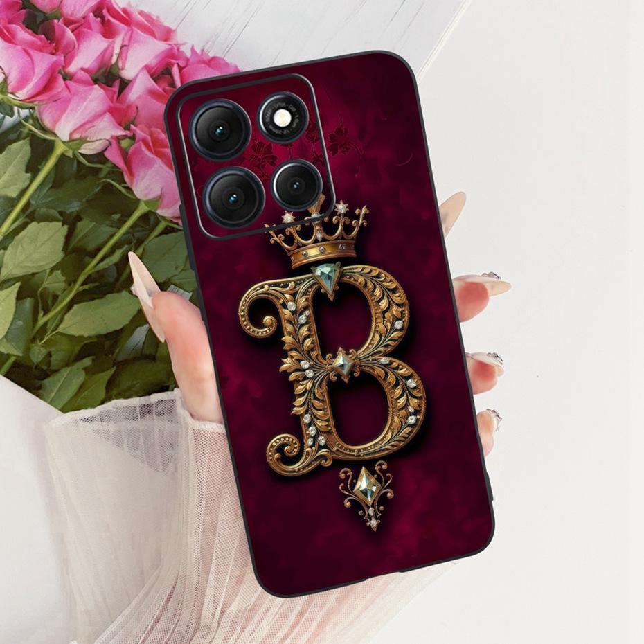 Модный Чехол-Буквы Корона Для Motorla Moto G86 G86Power Мягкая Черная Силиконовая Задняя Крышка Для Moto G 86 G86 Power 5G Чехлы Для Телефона
