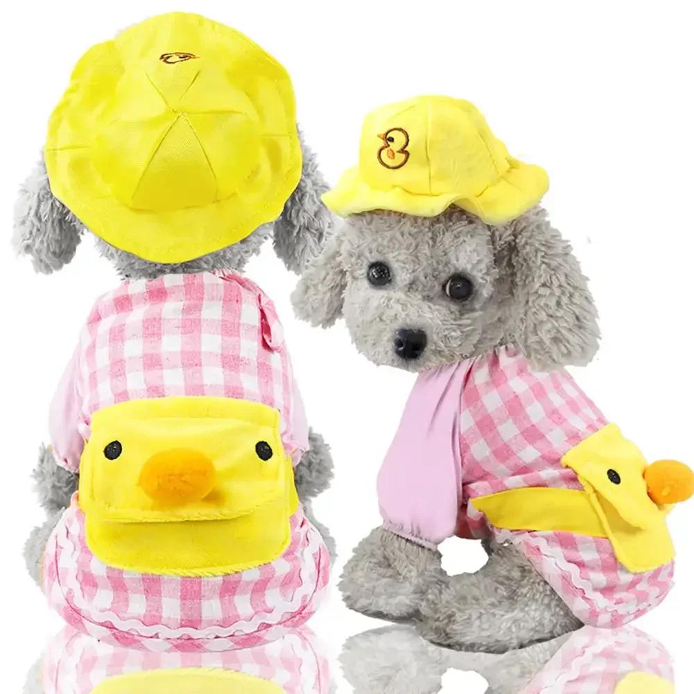 Dog Clothes Little Yellow Duck Kindergarten Pet Suit Teddy Transforming Dress Up Accessories Pet Supplies Cat Two-legged Apparel