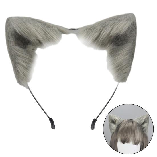 Handmade Simulation Fox Ears Hair Band Movable Cat Ears Hair Hoop Plush Animal Ear Headband Headdress Props