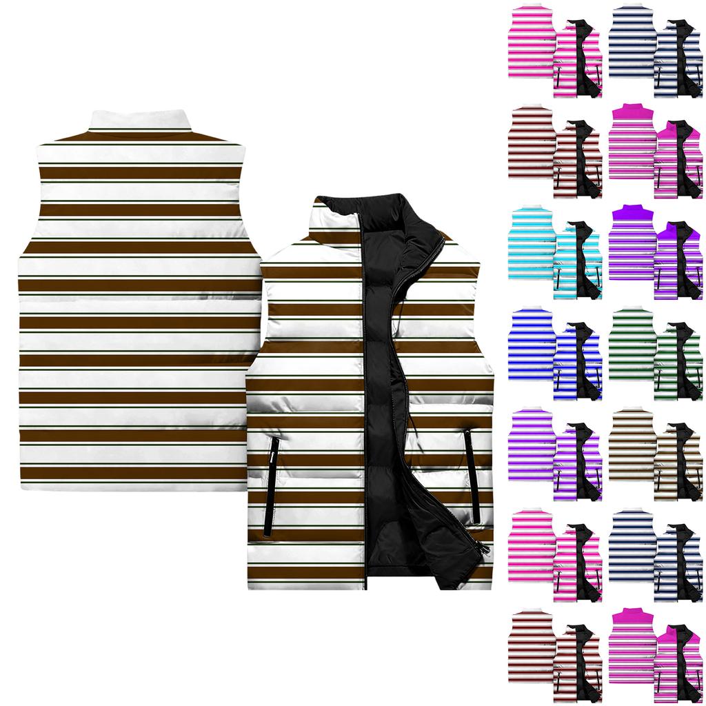 Ladies' Casual And Fashionable Sleeveless Vest Conventional Pattern Cotton Jacket