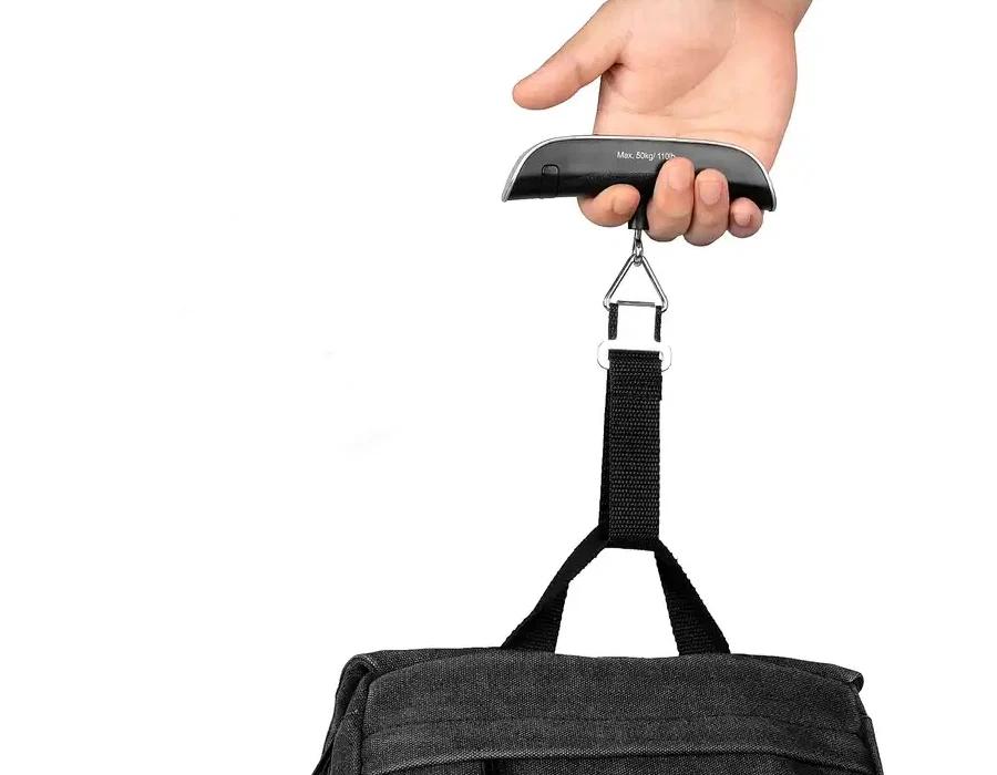 Compact Luggage Scale Up to 50 with LCD Display, Accurate, Travel, Small, with Belt, Battery Operated Wagpro-H50E