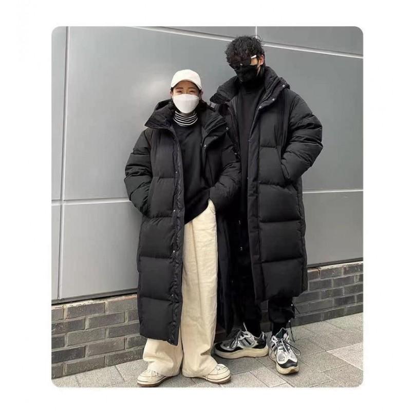 Womens Long Puffer Coat Winter Thick Warm Oversized Down Jacket Knee-Length Casual Hooded Parka