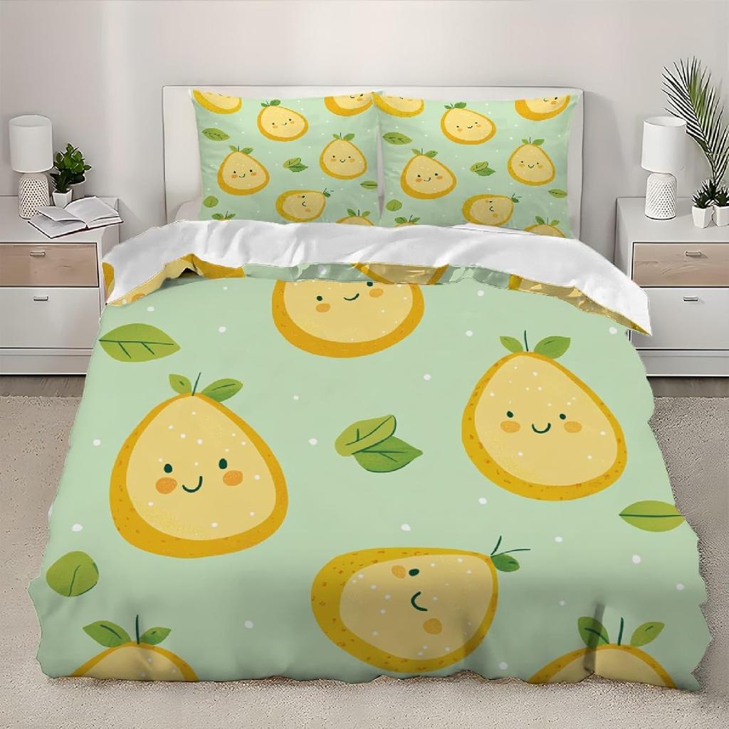 Постельный комплект «Авокадо», 3D-рисунок, мягкий микрофибровый комплект пододеяльника, фруктовое одеяло и наволочка 50 x 75 см на молнии