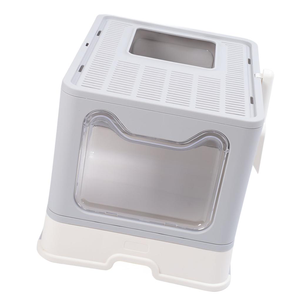Складной кошачий туалет Многоцелевой полузакрытый контроль запаха Легко чистится Большой объем кошачьего туалета