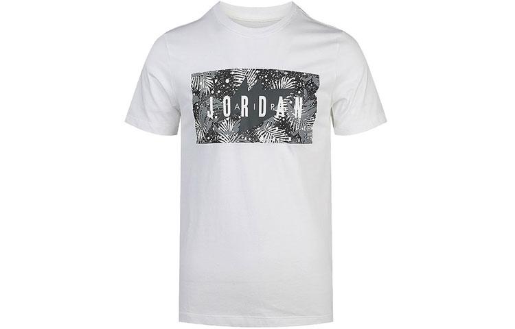 Jordan T Shirts Men's White Crew Neck Moderate Straight Fit