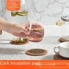 Набор круглых пробковых подставок Nordic Mandala с подставкой - теплоизоляционная подложка, коврик для стола, подставка под приборы, коврик под миску, кастрюлю и деревянный коврик.