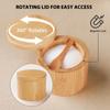 Bamboo Salt Cellar Bowl Large Capacity Salt Container Kitchen Holder  Store Pepper Seasoning