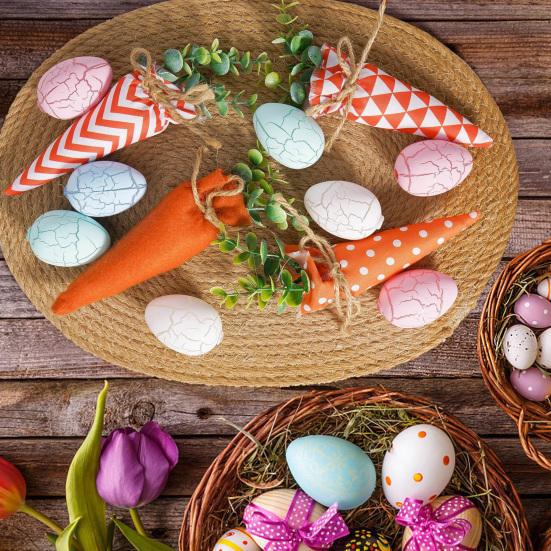 4Pcs Easter Fabric Carrot Toy Artificial Carrot Vegetable Ornament Rustic Stuffed Carrot Decoration for Spring Farmhouse Baskets Decor Vase Filler