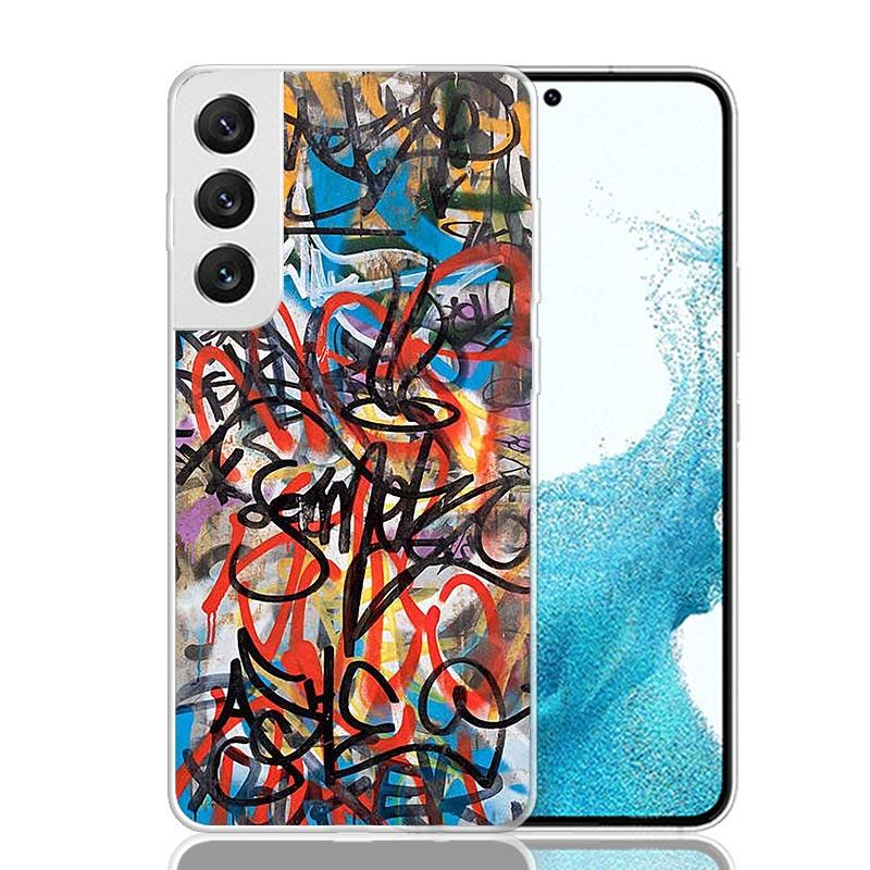 Graffiti Fashion Cool Phone Case For Samsung Galaxy S26 Ultra S23 S24 S25 Edge S20 FE S21 S22 Plus Soft Print Shell Cover Fundas