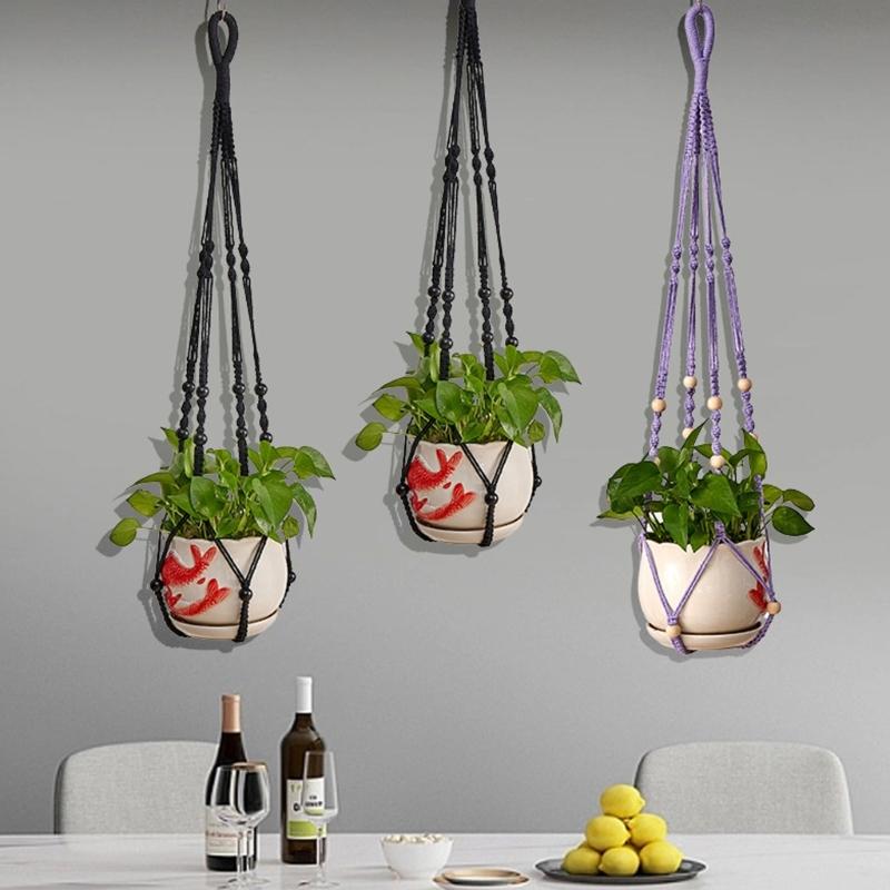 Подвеска для растений комнатная настенная корзина-кашпо из хлопковой веревки для цветочных горшков подвесные держатели для растений домашние украшения