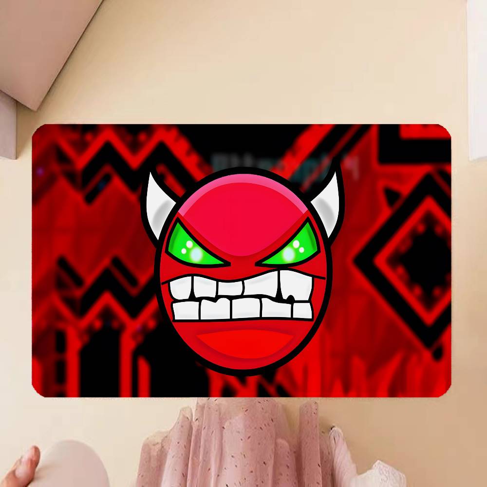 Мультяшная игровая коврик для кухни Geometry Dash Декор детской комнаты спальни Балкон Противоскользящий коврик для двери Гостиная Alfombra