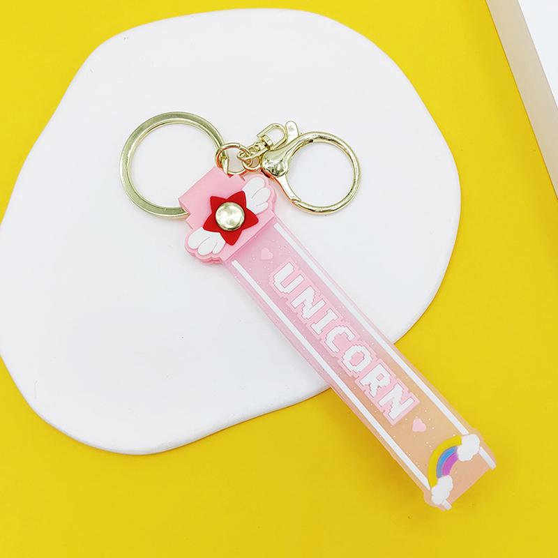Прозрачный ПВХ мягкий резиновый брелок для ключей английский маленький цветок желе цвета сливы конфетный цвет капли клейкий браслет