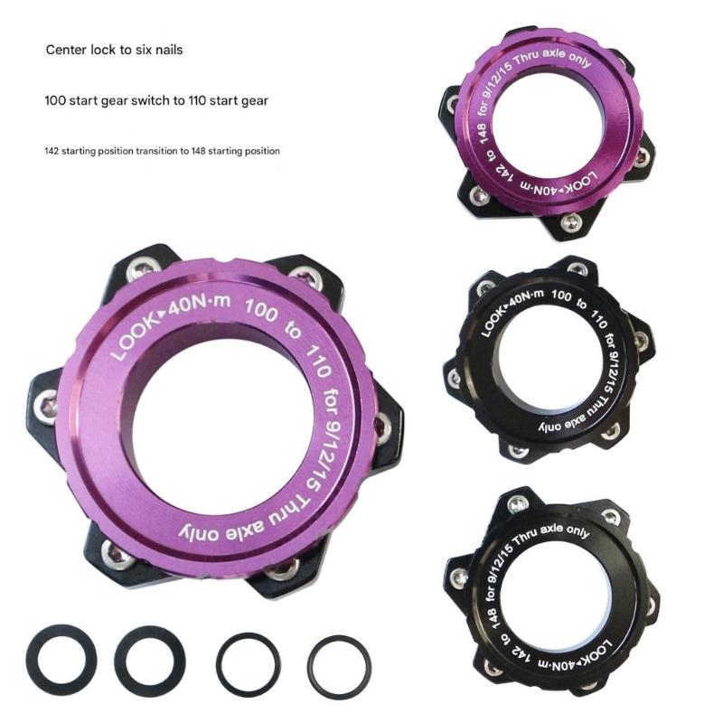Brake Disc Center Lock Hub Boosts Adapter Cycling Hub Conversion Adapter Center Lock to 6-holes Adapter Easy to Install